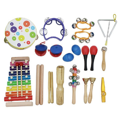 Musical Instrument Toy Kit 19pcsSet Include Tambourine Grip Tambourine Xylophone Music Steel Triangle Wood Finger Castanets KAZOO
Musical Instrument Toy Kit 19pcsSet Include Tambourine Grip Tambourine Xylophone Music Steel Triangle Wood Finger Castanets KAZOO