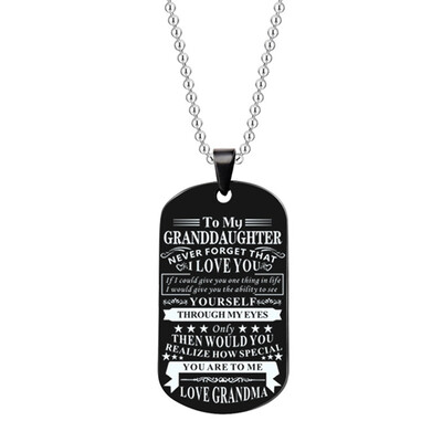 To My Grandson Granddaughter Never Forget That I Love You From Grandma Grandpa Tag Pendant Necklace Stainless Steel Dog Tag
To My Grandson Granddaughter Never Forget That I Love You From Grandma Grandpa Tag Pendant Necklace Stainless Steel Dog Tag