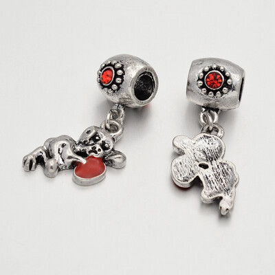 Large Hole Alloy Enamel Dog Pendant European Dangle Beads with Rhinestones Antique Silver Light Siam 34mm Hole 5mm
Large Hole Alloy Enamel Dog Pendant European Dangle Beads with Rhinestones Antique Silver Light Siam 34mm Hole 5mm