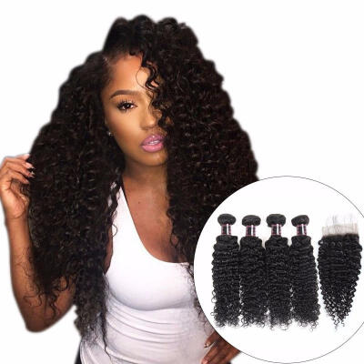 Malaysian Kinky Curly Hair 4 Bundles With Closure Baby Hair Free Part 4PcsLot Human Hair Bundles With Closure
Malaysian Kinky Curly Hair 4 Bundles With Closure Baby Hair Free Part 4PcsLot Human Hair Bundles With Closure
