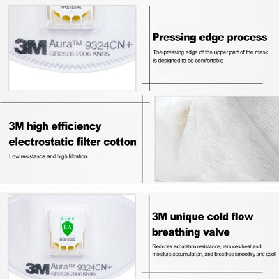 10Pcs 3M 9324 Particulate Respirator KN95 with Exhalation Valve Anti-haze Dust Mask Against PM25 Protection Mask
10Pcs 3M 9324 Particulate Respirator KN95 with Exhalation Valve Anti-haze Dust Mask Against PM25 Protection Mask