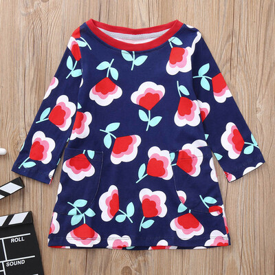 Children Kids Girls Long Sleeved Flower Floral Print Dress Clothing 
Children Kids Girls Long Sleeved Flower Floral Print Dress Clothing