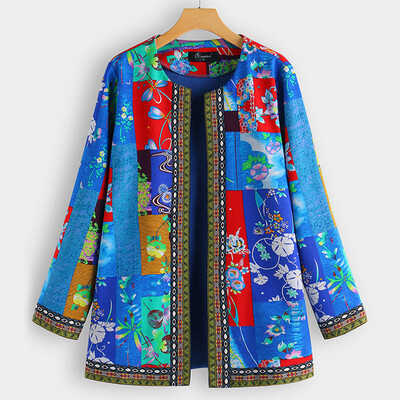 Toponeto Women Vintage Ethnic Style Floral Print Long Sleeve Plus Size Cotton Jacket Coat
Toponeto Women Vintage Ethnic Style Floral Print Long Sleeve Plus Size Cotton Jacket Coat
