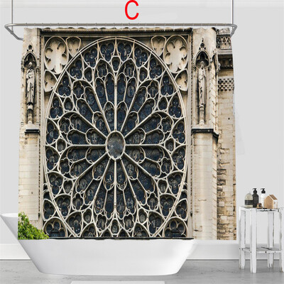 Gobestart Digital Printing Creative Scenery Shower Curtain Bathroom Fabric Shower Curtain