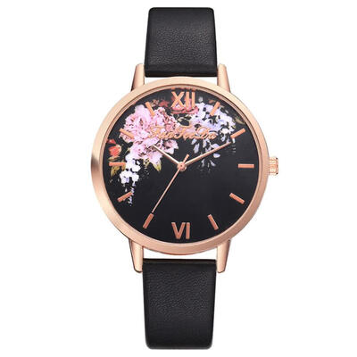 Vogue Flowers Cute Girl Birthday Gifts Womens Watch Beautiful Military Temperament Souvenir Simple Ladies Wristwatches 2018 D
