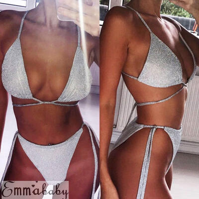 Hot fashion Sexy Women Sequin Bling Bikini Set Bandage Push Up Padded Swimwear Swimsuit Bathing Beachwear 2018
Hot fashion Sexy Women Sequin Bling Bikini Set Bandage Push Up Padded Swimwear Swimsuit Bathing Beachwear 2018