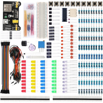 Electronic Component Starter Kit Breadboard Capacitor LED Buzzer Resistor for Arduino Learning Kit
Electronic Component Starter Kit Breadboard Capacitor LED Buzzer Resistor for Arduino Learning Kit