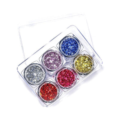 6 ColorsSet Eyes Glitter Sequins Iridescent Flakes Shiny Gel Cosmetic Chunky Glitter for Eye Shadow Body Nail Lips Face Hair Glit
6 ColorsSet Eyes Glitter Sequins Iridescent Flakes Shiny Gel Cosmetic Chunky Glitter for Eye Shadow Body Nail Lips Face Hair Glit