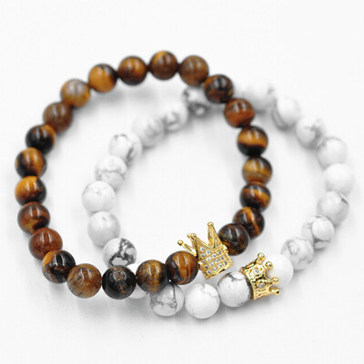 UEUC King&Queen Crown Distance Couple Bracelets His&Her Friendship 8mm Beads Bracelet
UEUC King&Queen Crown Distance Couple Bracelets His&Her Friendship 8mm Beads Bracelet