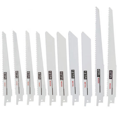 Greensen 10Pcs Reciprocating Saw Blade Woodworking Metal Plastic Pipe Cutting Kit