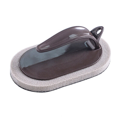 Handled Emery Sponge Brush Eraser Scrub Grip Sink Pot Bowl Kitchen Cleaning Tool