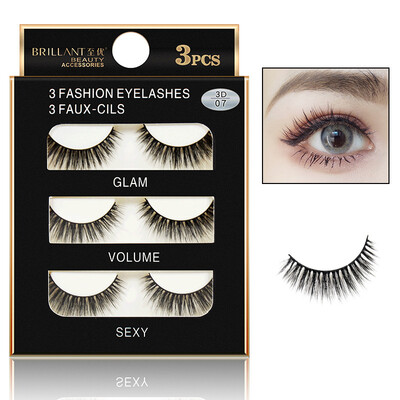 〖Follure〗3 Pairs 3D Long False Eyelashes Makeup Natural Fake Thick Black Eye Lashes