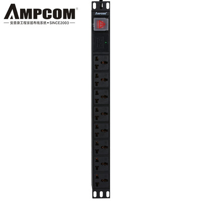 AMPCOM PDU cabinet socket power socket socket 8 bit 10A with switch 3 m commercial socket wiring board tow board AMPDU810K
AMPCOM PDU cabinet socket power socket socket 8 bit 10A with switch 3 m commercial socket wiring board tow board AMPDU810K