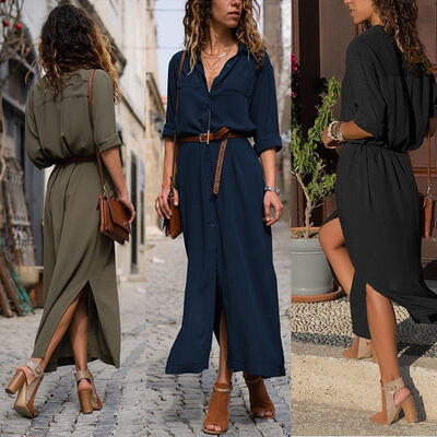 Women´s Maxi Dress Button Summer Beach Cocktail Evening Party Long Sundress
Women´s Maxi Dress Button Summer Beach Cocktail Evening Party Long Sundress