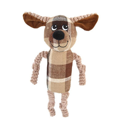 Cute Animal Shaped Canvas Plush Squeak Toy Pet Dog Chew Bite Resistant Toys