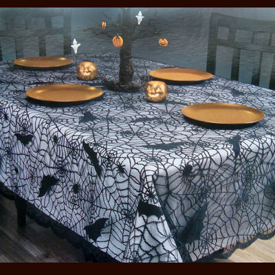Toponeto Halloween Spiderweb Tablecloth Black Lace Bat Spider Party Table Decor Curtain
Toponeto Halloween Spiderweb Tablecloth Black Lace Bat Spider Party Table Decor Curtain
