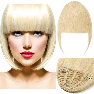 Human Hair Extension Clip In Front Hair Bangs Fringe human Straight Hair Front Hair Extensions