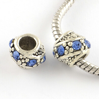 Barrel Antique Silver Plated Metal Alloy Rhinestone European Beads Large Hole Beads Light Sapphire 1011x9mm Hole 5mm
Barrel Antique Silver Plated Metal Alloy Rhinestone European Beads Large Hole Beads Light Sapphire 1011x9mm Hole 5mm