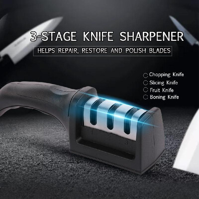 Kitchen Knife Sharpener 3 Stage Steel Ceramic Coated Kitchen Sharpening Tool Helps Repair&Polish Blades
Kitchen Knife Sharpener 3 Stage Steel Ceramic Coated Kitchen Sharpening Tool Helps Repair&Polish Blades