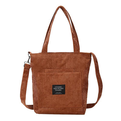 Large Corduroy Messenger Bag Tote Women Handbag Shoulder Crossbody Bags