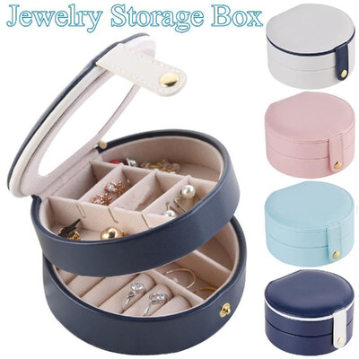 Jewelry Storage Box Organizer Round Portable PU Leather Rings Earrings Necklaces Jewel Small Cosmetic Plate Travel Carrying Packag
Jewelry Storage Box Organizer Round Portable PU Leather Rings Earrings Necklaces Jewel Small Cosmetic Plate Travel Carrying Packag