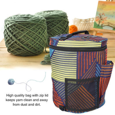Greensen Cylinder Storage Bag Knitting Yarn Wool Crochet Tool Organizer Container