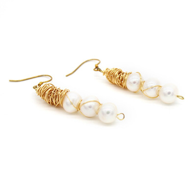 Qingtianzhenzhu Hand-wound winding earrings white pearl 14k gold winding s925 silver hook white pearl gold 16336
Qingtianzhenzhu Hand-wound winding earrings white pearl 14k gold winding s925 silver hook white pearl gold 16336