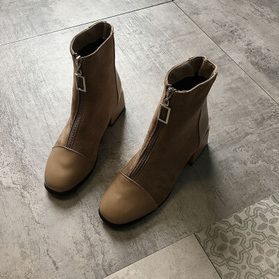 Martin Boots Female English Wind Autumn Elastic Socks Boots Coarse-heeled Front Zipper Locomotive Boots Fashion Shoes
Martin Boots Female English Wind Autumn Elastic Socks Boots Coarse-heeled Front Zipper Locomotive Boots Fashion Shoes