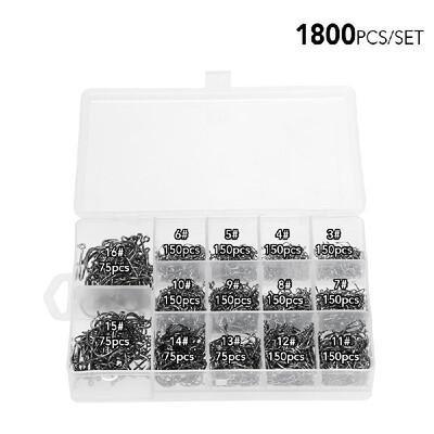 1200pcs 1800pcs 3-16 Mixed Size Fishing Hooks Set High Carbon Steel Fishing Hooks Fishhooks
1200pcs 1800pcs 3-16 Mixed Size Fishing Hooks Set High Carbon Steel Fishing Hooks Fishhooks