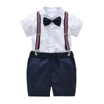 Toddler Baby Boys Clothing Sets Short Sleeve Bow Tie Shirt Suspenders Shorts Pants Formal Gentleman Suits Summer
Toddler Baby Boys Clothing Sets Short Sleeve Bow Tie Shirt Suspenders Shorts Pants Formal Gentleman Suits Summer