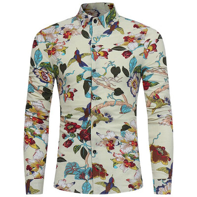 3D Florals Birds Print Cotton Linen Shirt
3D Florals Birds Print Cotton Linen Shirt