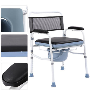 Greensen Lightweight Portable Commode Seat with Commode Bucket Folding Commode