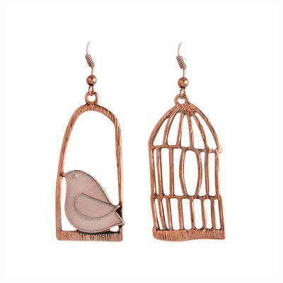Creative Bird Cage Alloy Pendant Women Hook Drop Dangle Earrings Jewelry Gift