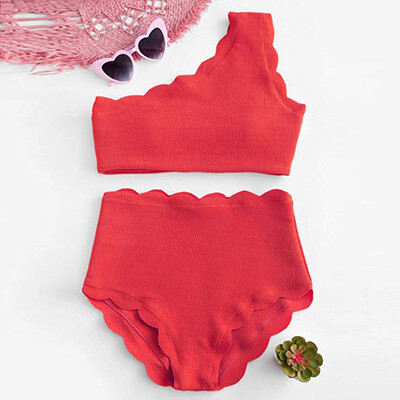 Roseonmyhand Lady Vintage High Waisted Swimsuit Two Pieces Scalloped Trim One Shoulder Bikini
Roseonmyhand Lady Vintage High Waisted Swimsuit Two Pieces Scalloped Trim One Shoulder Bikini