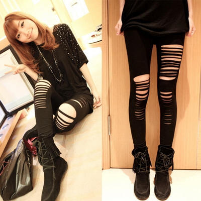 Womens Stylish Ripped Holes Sexy Leggings Punk Hole Ripped Slit Split Leggings Party Gothic Pants
Womens Stylish Ripped Holes Sexy Leggings Punk Hole Ripped Slit Split Leggings Party Gothic Pants