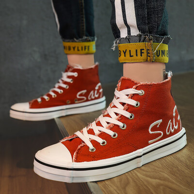 Mens shoes in summer high red canvas shoes mens Korean version of broken cloth shoes personality board shoes hundred street
Mens shoes in summer high red canvas shoes mens Korean version of broken cloth shoes personality board shoes hundred street