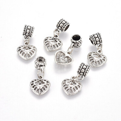 Alloy European Dangle Beads Large Hole pendants Heart Antique Silver 25mm Hole 5mm Pendant 13x12x3mm
Alloy European Dangle Beads Large Hole pendants Heart Antique Silver 25mm Hole 5mm Pendant 13x12x3mm