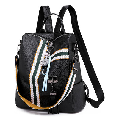 Womens shoulder bag Korean version personality fashion soft leather backpack college style leisure bags for students
Womens shoulder bag Korean version personality fashion soft leather backpack college style leisure bags for students