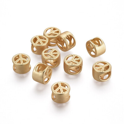Tibetan Style Alloy European Beads Large Hole Beads Peace Sign Lead Free & Nickel Free & Cadmium Free Real Gold Plated
Tibetan Style Alloy European Beads Large Hole Beads Peace Sign Lead Free & Nickel Free & Cadmium Free Real Gold Plated