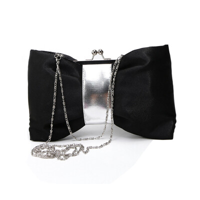 Tailored Women Purse Handbag Evening Party Bag Satin Clutch Black
