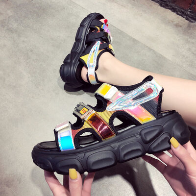 Summer Korean version of sponge cake thick sandals comfortable leisure sports wind Joker laser womens shoes
Summer Korean version of sponge cake thick sandals comfortable leisure sports wind Joker laser womens shoes