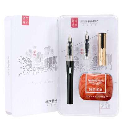 Hero HERO 368 Mermaid Black EFF Double-tip Thin Thick Film Urban Fashion Office Student Word Pen Pen Gift 10 Ink Bags Gold Gift Box Set
Hero HERO 368 Mermaid Black EFF Double-tip Thin Thick Film Urban Fashion Office Student Word Pen Pen Gift 10 Ink Bags Gold Gift Box Set