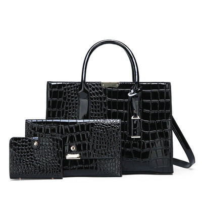 3 pieces set of luxury patent leather handbags crocodile pattern ladies PU large shoulder slung clutch bag purse handbag
3 pieces set of luxury patent leather handbags crocodile pattern ladies PU large shoulder slung clutch bag purse handbag