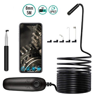 Wireless Endoscope IP67 Waterproof WiFi Borescope Inspection 20MP HD Semi-Rigid 8 LED 8mm Snake Camera for iPhones iPads Android
Wireless Endoscope IP67 Waterproof WiFi Borescope Inspection 20MP HD Semi-Rigid 8 LED 8mm Snake Camera for iPhones iPads Android