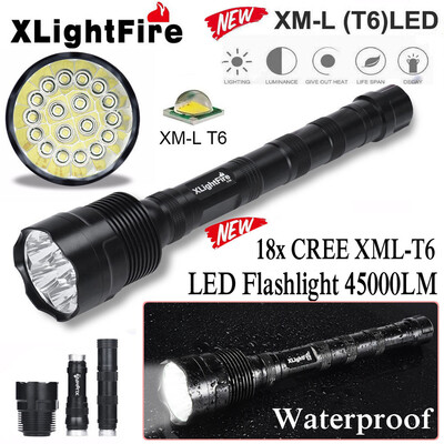 Saidsome XLightFire 45000 Lumens 18x XML T6 5 Mode 18650 Super Bright LED Flashlight flashlight lamp
Saidsome XLightFire 45000 Lumens 18x XML T6 5 Mode 18650 Super Bright LED Flashlight flashlight lamp