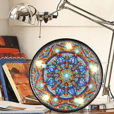 Disc Diamond Painting with LED Night Light Art Craft Home Decoration
