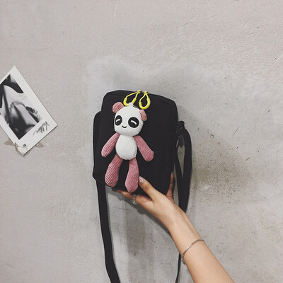 Tailored Women Fun Cute Shoulder Bag Panda Doll Messenger Bag Girl Student Canvas Bag