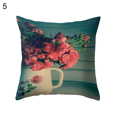 Super Soft Flowers in Vase Cushion Cover Home Office Decorative Pillow Case