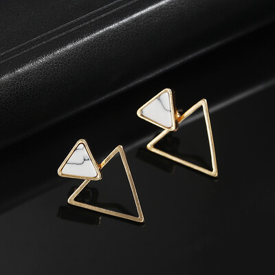 2018 New Fashion Stud Earrings Black White Stone Geometric Earrings Round Triangle Design Punk Ear Jewelry Brincos
2018 New Fashion Stud Earrings Black White Stone Geometric Earrings Round Triangle Design Punk Ear Jewelry Brincos