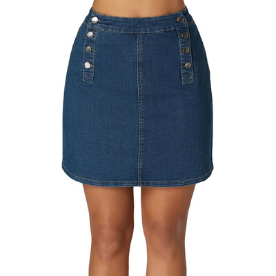 Jeans skirt womens short paragraph 2019 Slim thin double-breasted skirt 65144 
Jeans skirt womens short paragraph 2019 Slim thin double-breasted skirt 65144